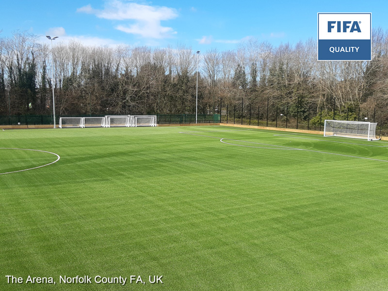 Nuestro campo de fútbol 3G para la Asociación de Fútbol del Condado de Norfolk en su FDC Arena en Inglaterra ha recibido la certificación FIFA Quality.